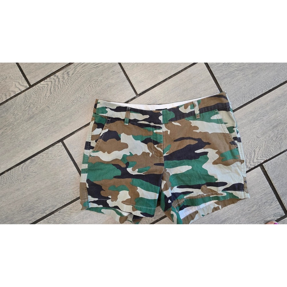 J.Crew City Fit Camo Shorts Green Brown Woodland Camouflage Cotton Twill -6